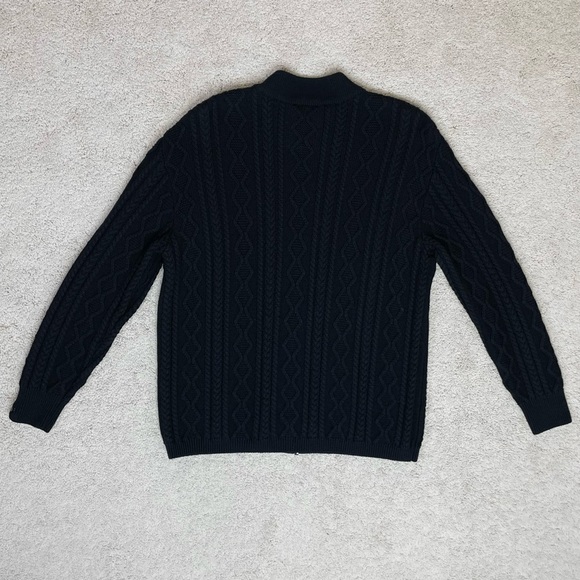Vintage Como Sport Merino Wool Cable Knit Full Zip Sweater Mirada Made in Italy - Picture 12 of 16